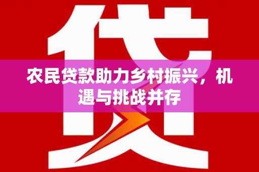 宁洱农民贷款助力乡村振兴，机遇与挑战并存