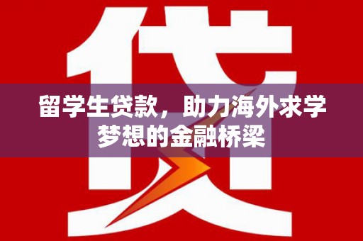 宁洱留学生贷款，助力海外求学梦想的金融桥梁